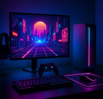 Ilustrasi 5 Pilihan Game Online 2026 dengan Grafis Futuristik